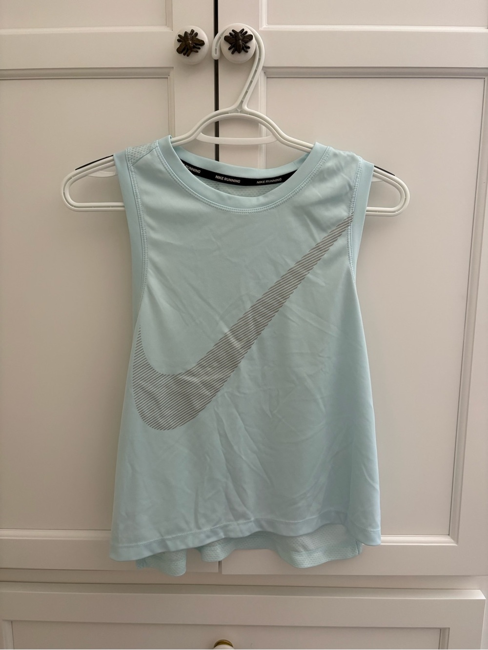 Nike Women’s Pale Blue Athletic Tank with Large Swoosh